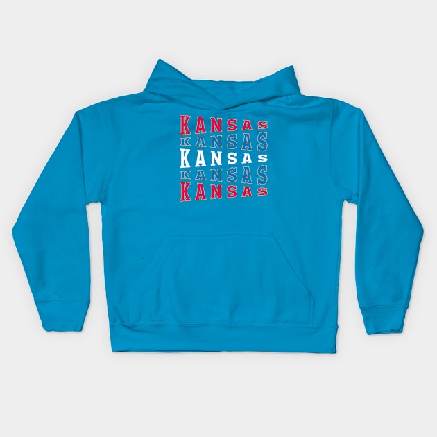 NATIONAL TEXT ART USA KANSAS Kids Hoodie by LAVA-ROMA-NOVA